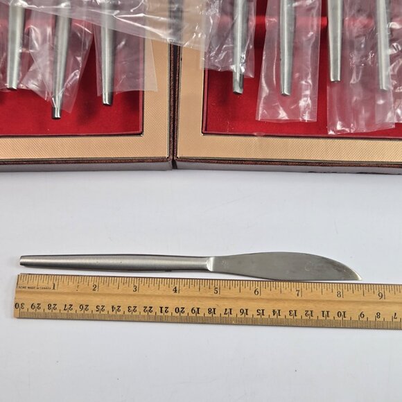 Vintage MCM Kalmar Designs Knife Sets Stainless Steel Italy NOS Steak Knives - Picture 7 of 14